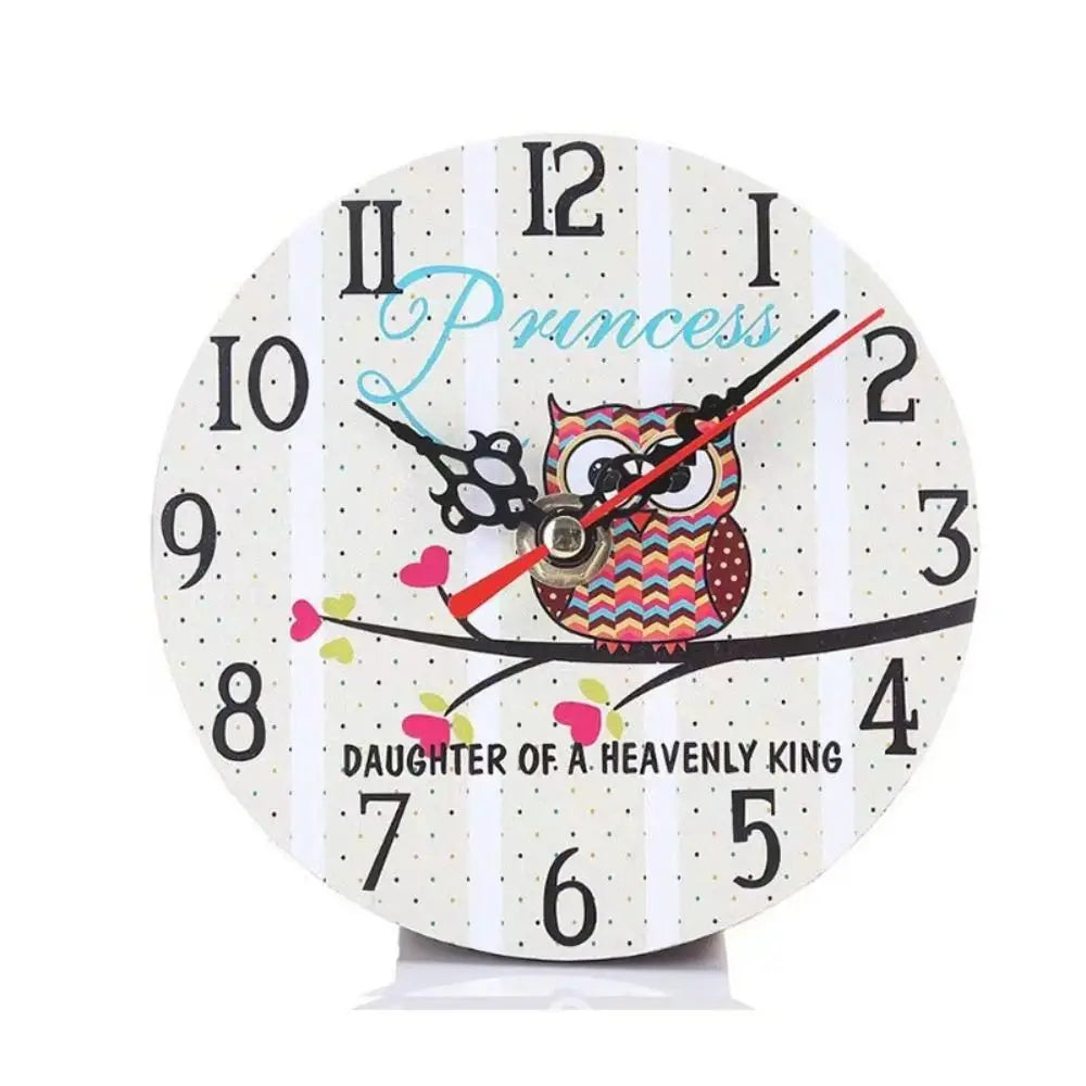 New Wooden MDF Clock Round Shape Home Decoration Wall Clock Covered by Paper Desk Clock Living Room Quake F