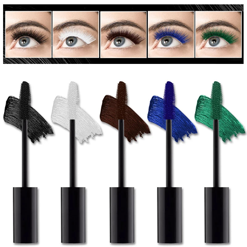 Color Mascara Eyelashes Lengthening Mascara 4D Silk Fiber Waterproof Curling Mascara Black Eyelashes Extension Make Up Cosmetics Quake