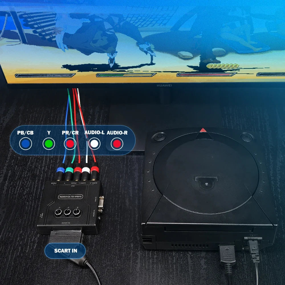 RGBS (Scart) or VGA to YPBPR Signal Video Transcoder Converter RGBS to Color Dif Quake