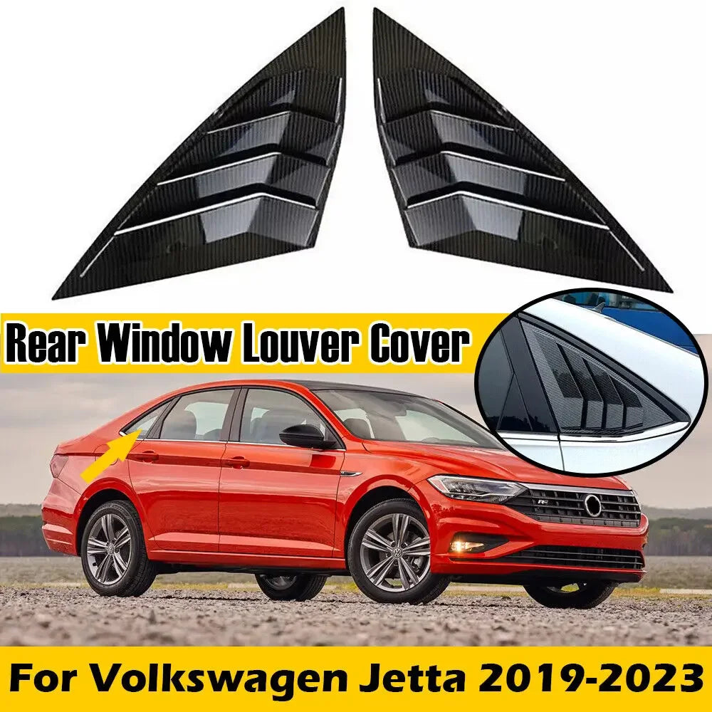 For Volkswagen Jetta MK7 2019-2023 Car Rear Louver Window Side Shutter Cover Trim Sticker Vent Scoop Carbon Fiber Accessories Quake