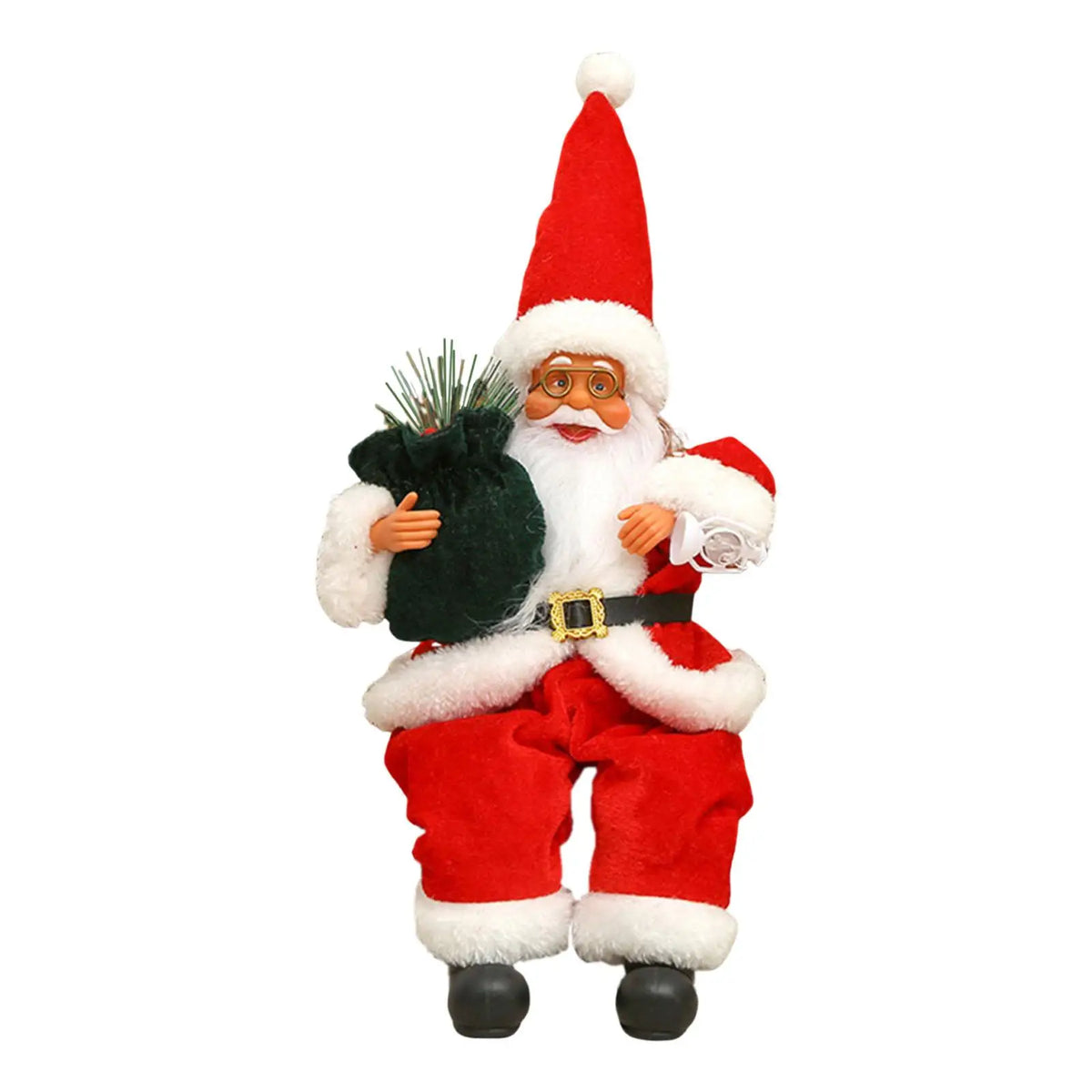 Santa Claus Doll Cute Christmas Decoration for Living Room Desktop Bedroom Quake Red 30x10x10 cm