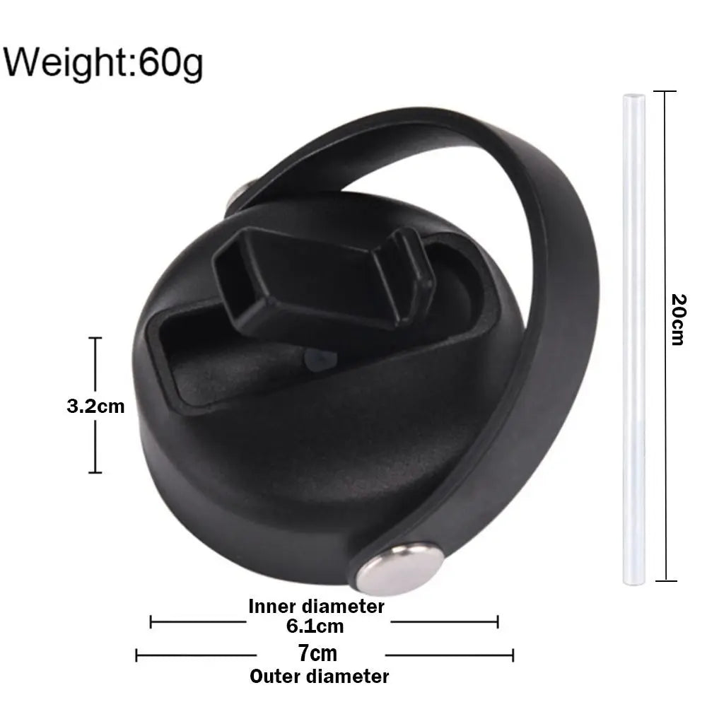 PP Plastic Cup Lid Splash Spill Proof With Big Handle Vacuum Bottle Replacement Lid Wide Mouth Bottle Cover Quake