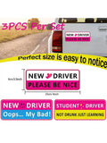 3Pcs New Driver Car Signs Set Learner Driver Reminder Signs with Removable PVC Sign Face for Driving Practice H8WE Quake Pink CN