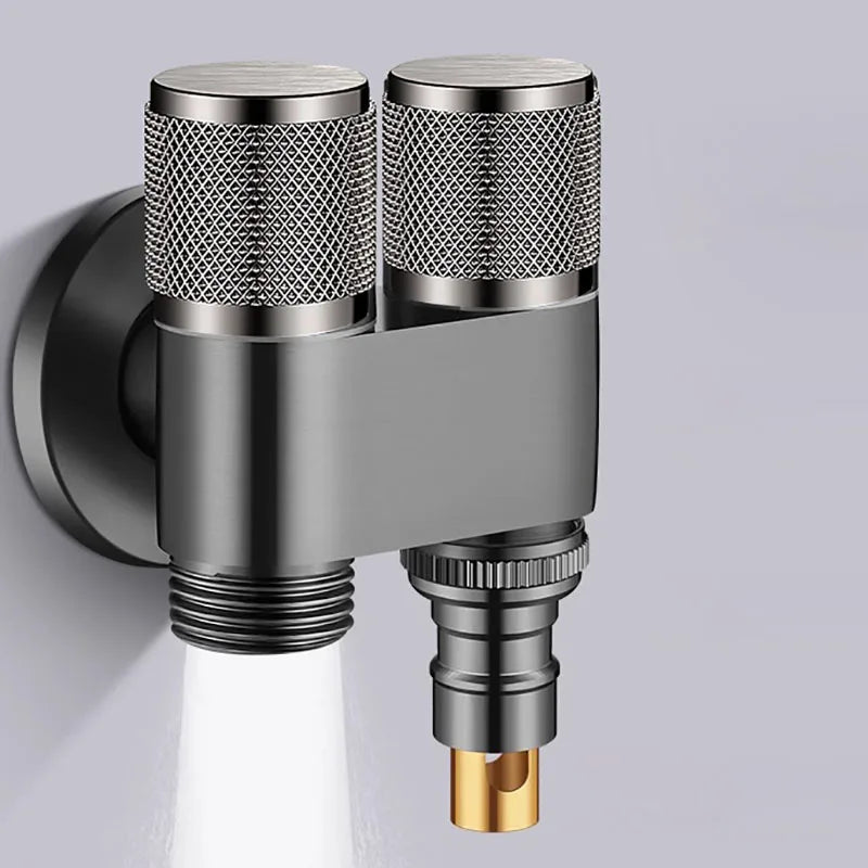 G1/2 1 In Two Out Double Control Washing Machine Faucet Toilet Triangle Valve Washing Machine Toilet Stop Valve Bathroom Parts Quake
