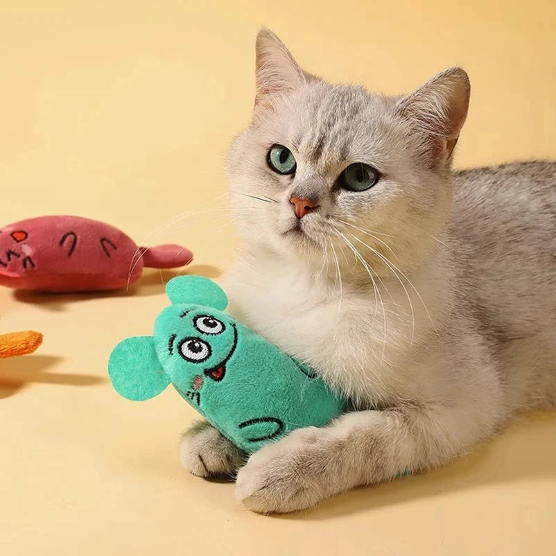 Tail Doll Catnip Pet Toy, Healing Cute Expression, Short Plush Material Soft Touch Cat Toy Quake