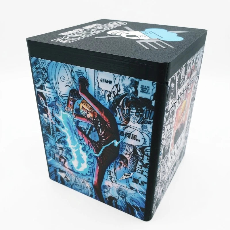 Hot New One Piece Sanji 3D Printed Card Storage Box Large Capacity Deck Holder Desktop Decor Organizer Anime Gift for Fans Quake