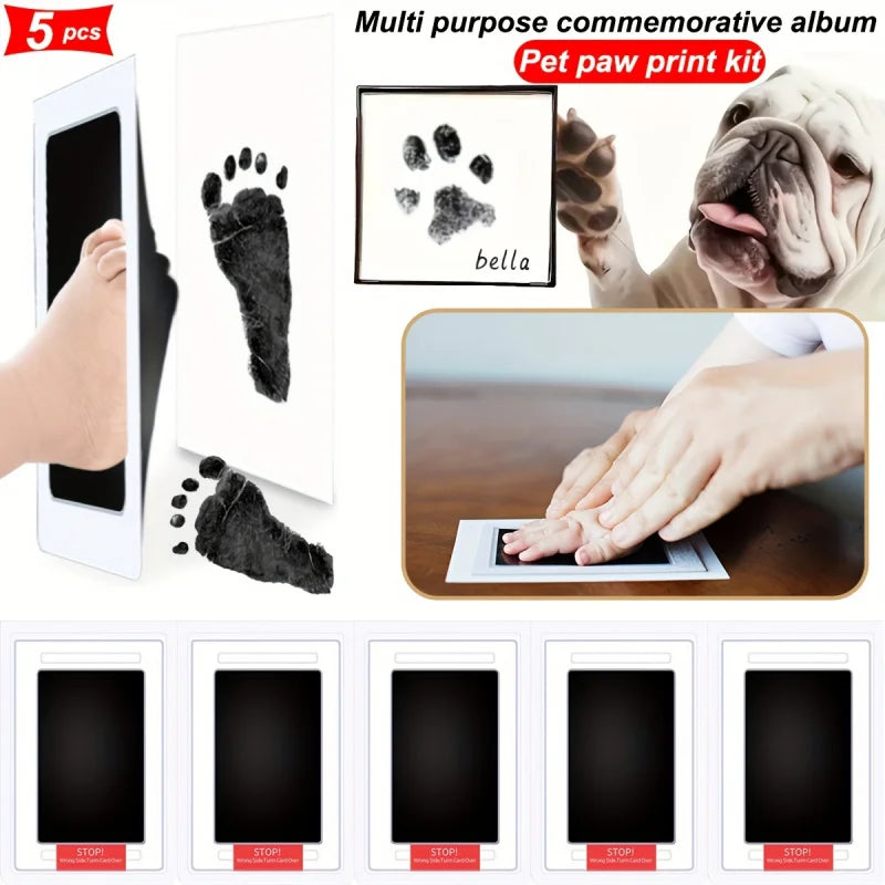 Pet Paw Print Keepsake Kit - Clean Touch Ink Pad for Dogs & Cats, Create Lasting Paw/Footprint Impressions, Perfect for Memorial Quake