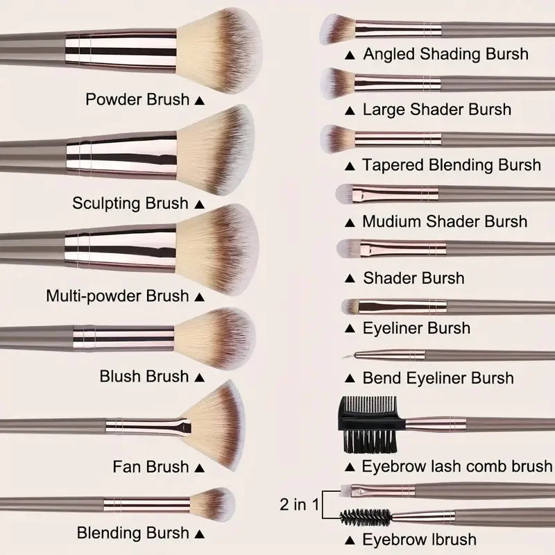 10-20PCS Makeup Brush Set Foundation Concealer Powder Eyeshadow Blush Brush Kabuki Blending Cosmetic Beauty Tool for Face Quake