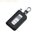 Elegant Retro Car Case Holder PU Leather Multiple Color Option Visible Window Design Fit Most Vehicle H8WE Quake Black CN