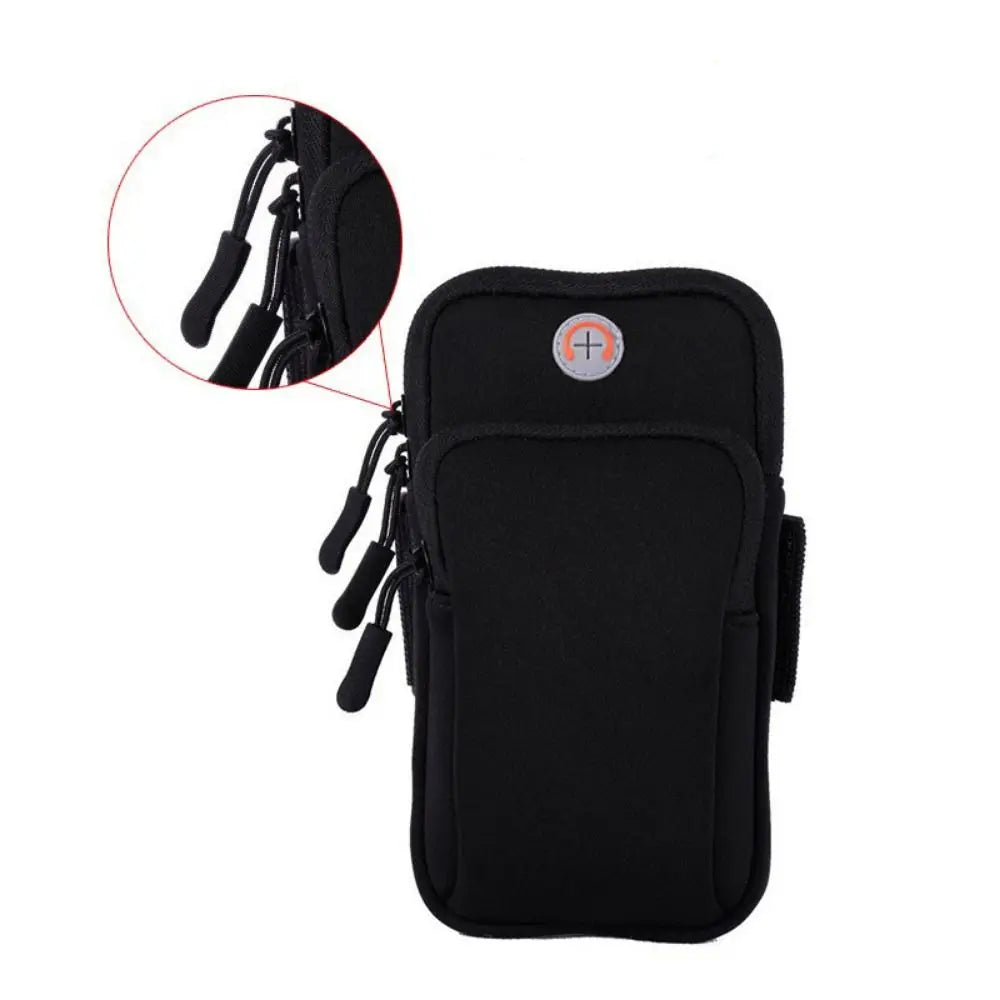 Universal Waterproof For Phone Money Keys Running Accessories Arm Bags Sports Armband Phone Case With Headset Hole Quake black