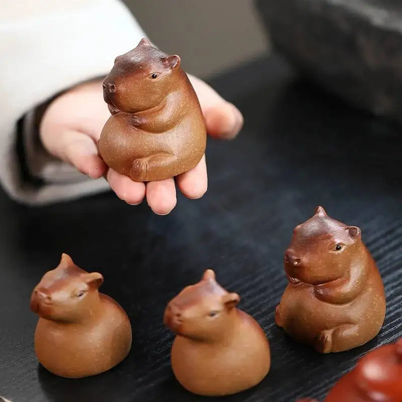 Zisha Tea Pet Animal Capybara Healing Cute Adorable Small Ornament Desktop Decoration Quake
