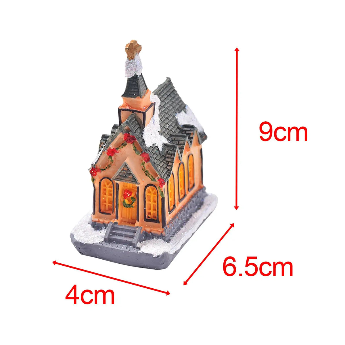 Light up Christmas Village House Decoration Miniature Landscape Desktop Ornament Quake