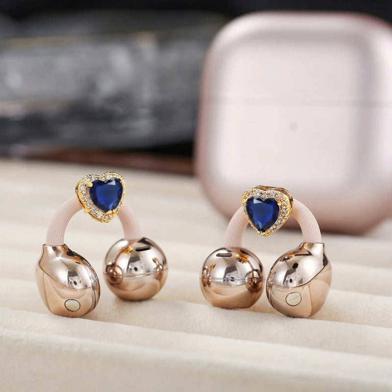 Lightweight Earbud Charm Compatible for FreeClip 1/2, Heart Ear Clip for Date Night and Party Look Styling 2Pcs K1KF Quake