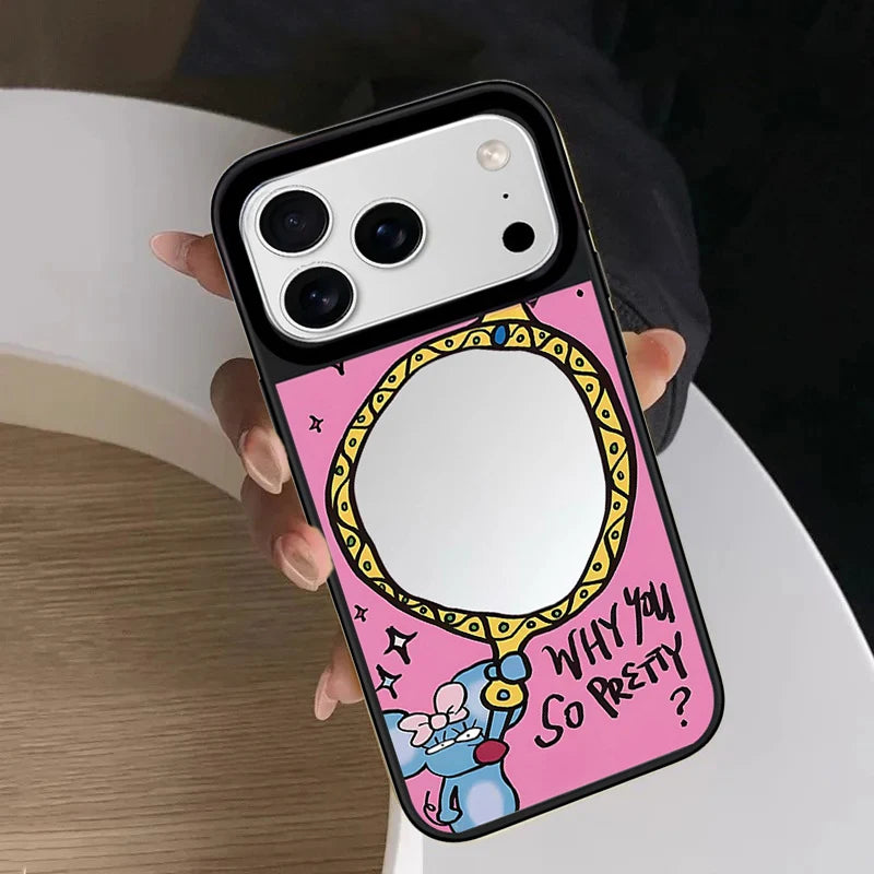 6090739 Mirror Surface Magnetic Phone Case Cover for IPhone 13 14 15 16 17 18 Pro Max Case Quake