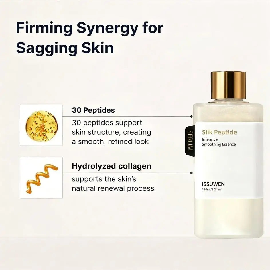 Silk Peptide Intensive Lifting Smoothing Facial Toner, Deep Collagen Face Serum, Improve Elasticity Hydrating for All Skin Types Quake
