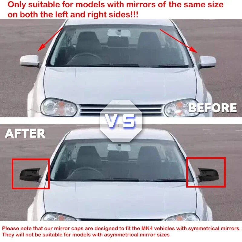 For VW Golf 4 MK4 1998-2002 Passat B5 Jetta Car Rearview Side Mirror Cover Sticker Wing Cap Exterior Door Case Trim Carbon Auto Quake