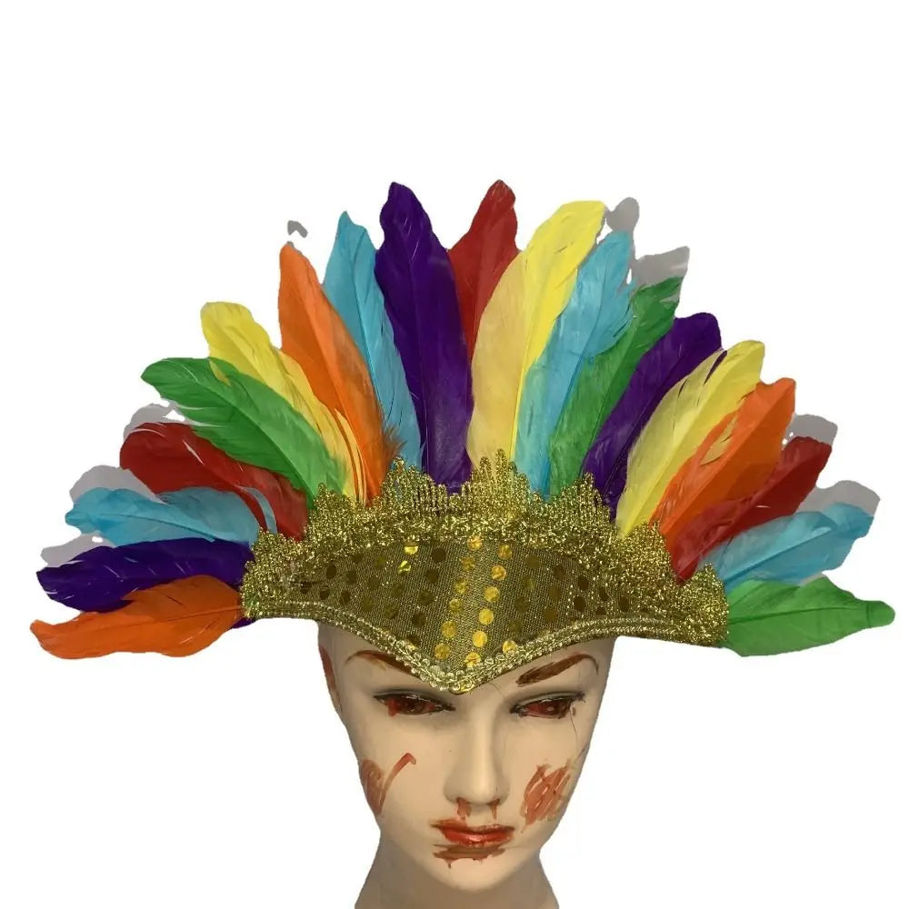Feather Carnival Costume Children's Day Headwear Fancy Dress Party Headpiece Feather Headdress Quake
