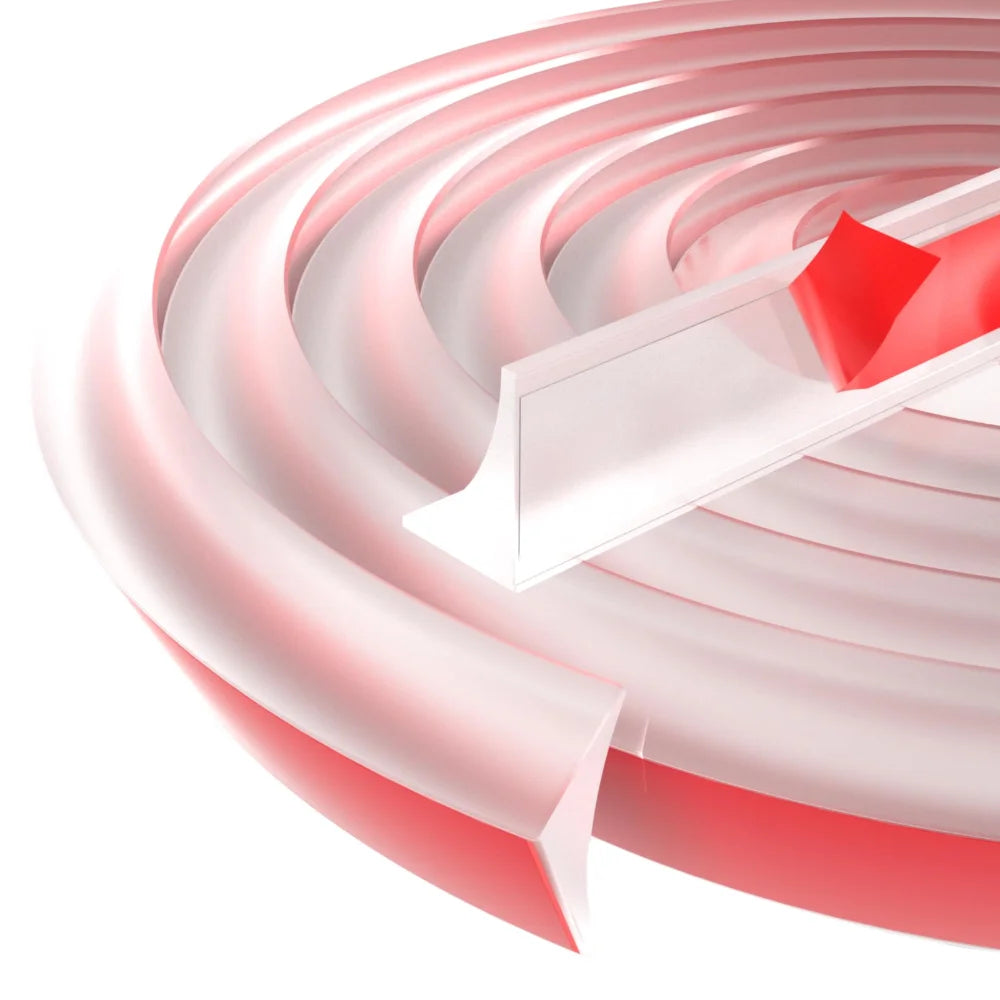 Durable Silicone Quarter Round Molding Trim Peel and Stick Flexible Shoe Molding 1/2/3 Meters Water Dam Barrier Floor Edge Quake Transparent-100cm