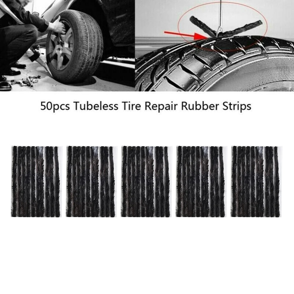 Black Car Tyre Seal Strip Puncture Recovery Repair Rubber Tire Tubeless 0.1inch 3.5mm For Bike Motorcycle Useful Quake A