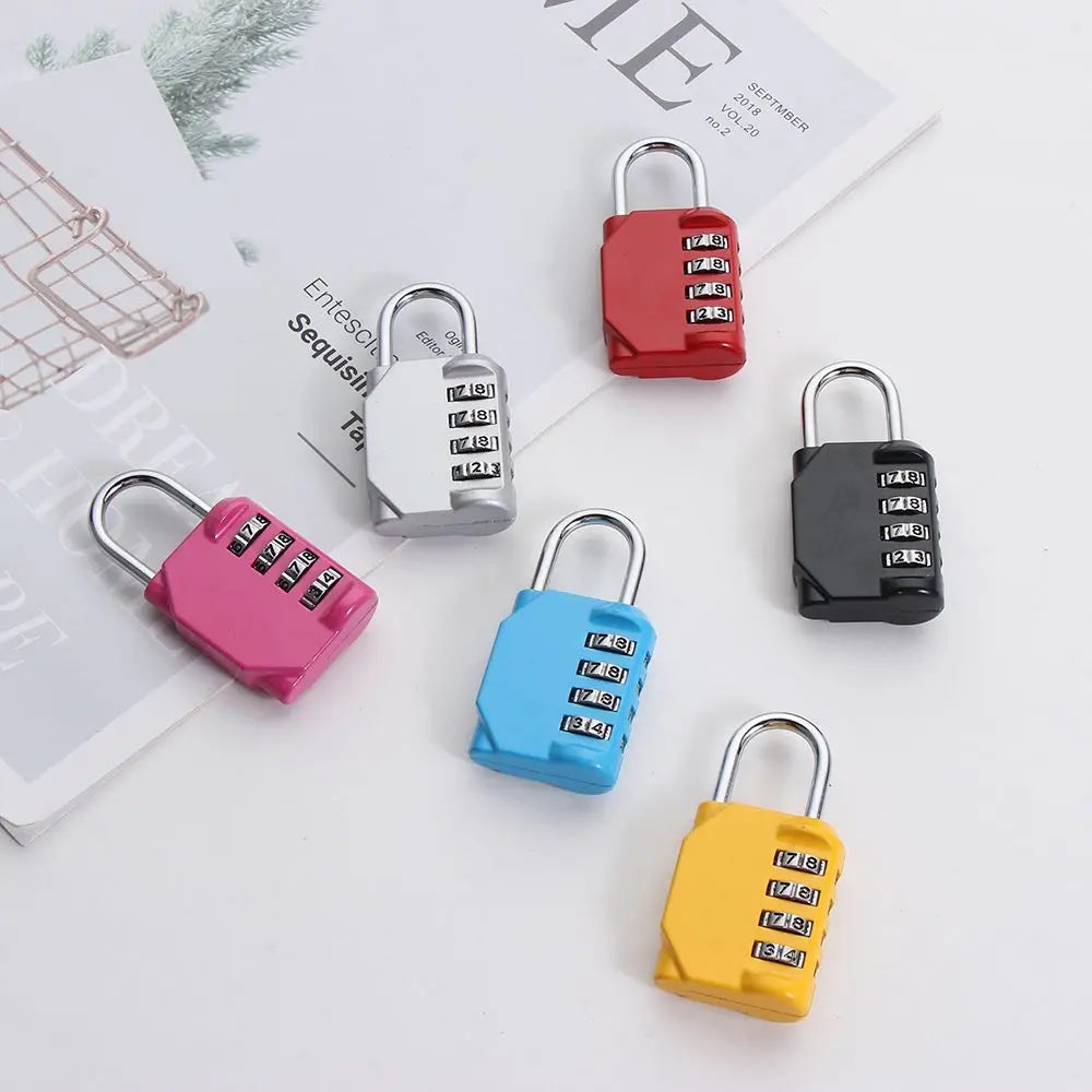 Rust-proof Waterproof Metal Code Lock Travel Accessories 4 Dial Digit Padlock Password Lock Quake