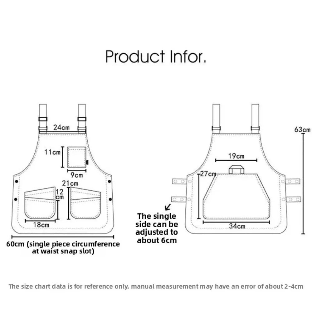 New Double-Sided Kitchen Apron Waterproof Pure Color Waist Apron Adjustable Multi-scene Workwear Apron Household Kitchen Quake