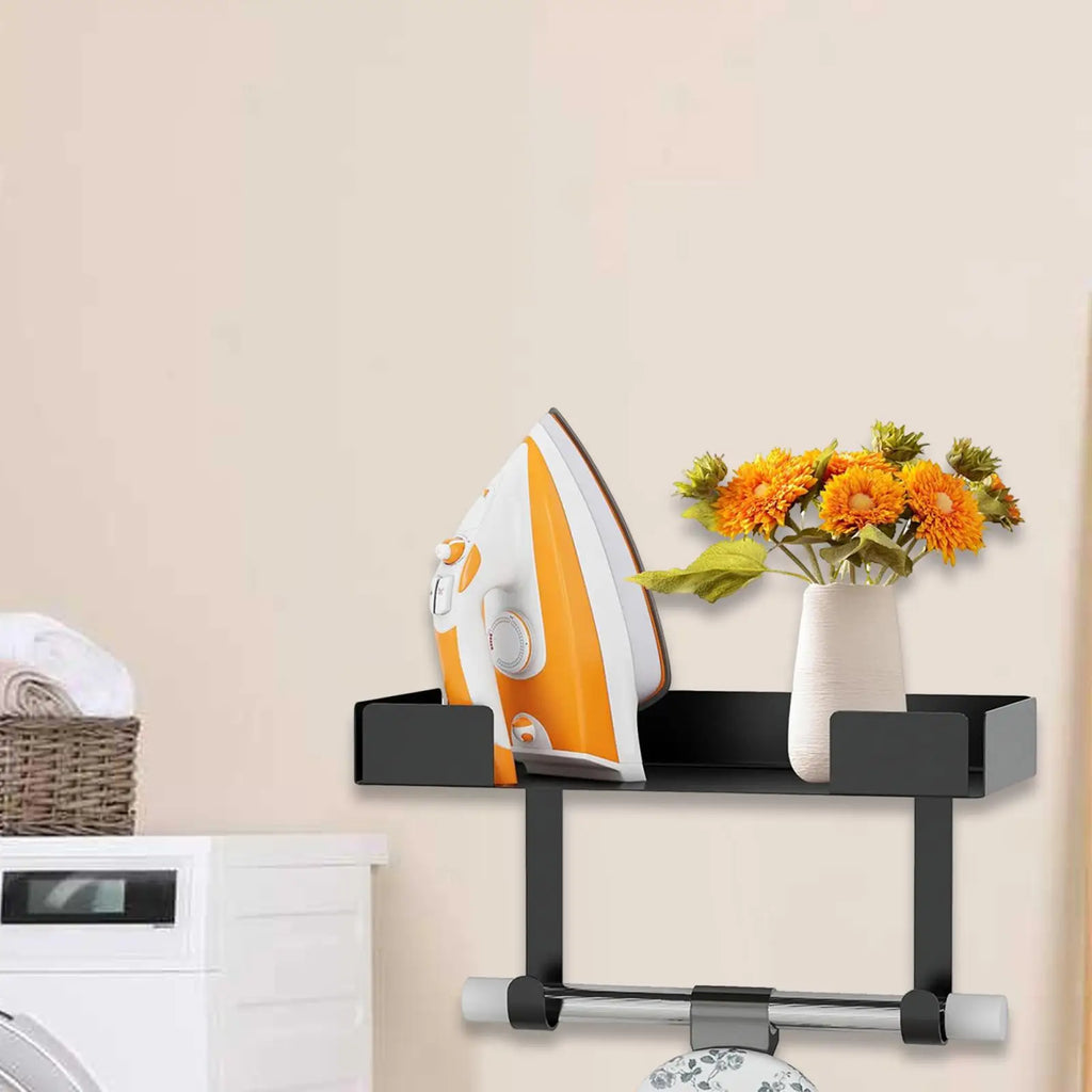 Ironing Board Holder Wall Mount Easy Installation Sturdy Structure Multifunctional Space Saving Laundry Rooms Storage Organizer Quake