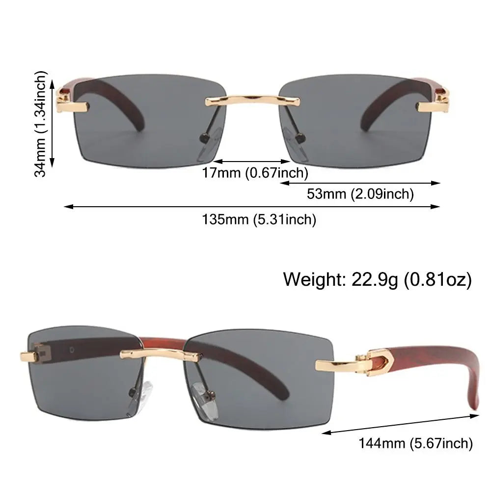 Trendy Punk Sunglasses Rimless Rectangle Sun Glasses for Women Men UV400 Driving Shades Fashion Frameless Gradient Eyewear Quake