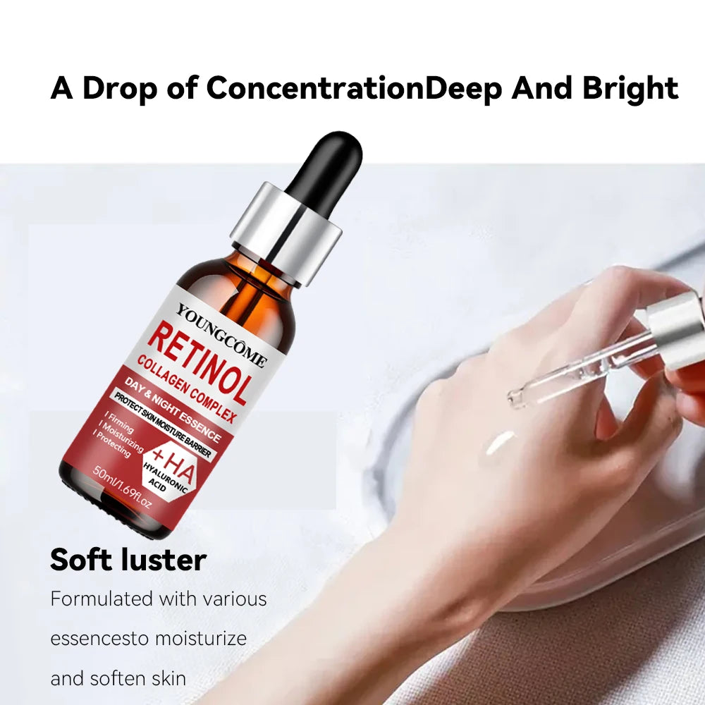 Retinol Day and Night Serum. Smooth Out Wrinkles. Deeply Moisturize the Skin Moisturizing Anti-Wrinkle Aging Shrinks Pores Quake