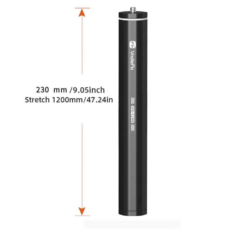 Telescoping Bar Extendable Selfie Extension Rod with 1/4" Screw for Cameras, Tripods,Devices Photography Accessory K1KF Quake
