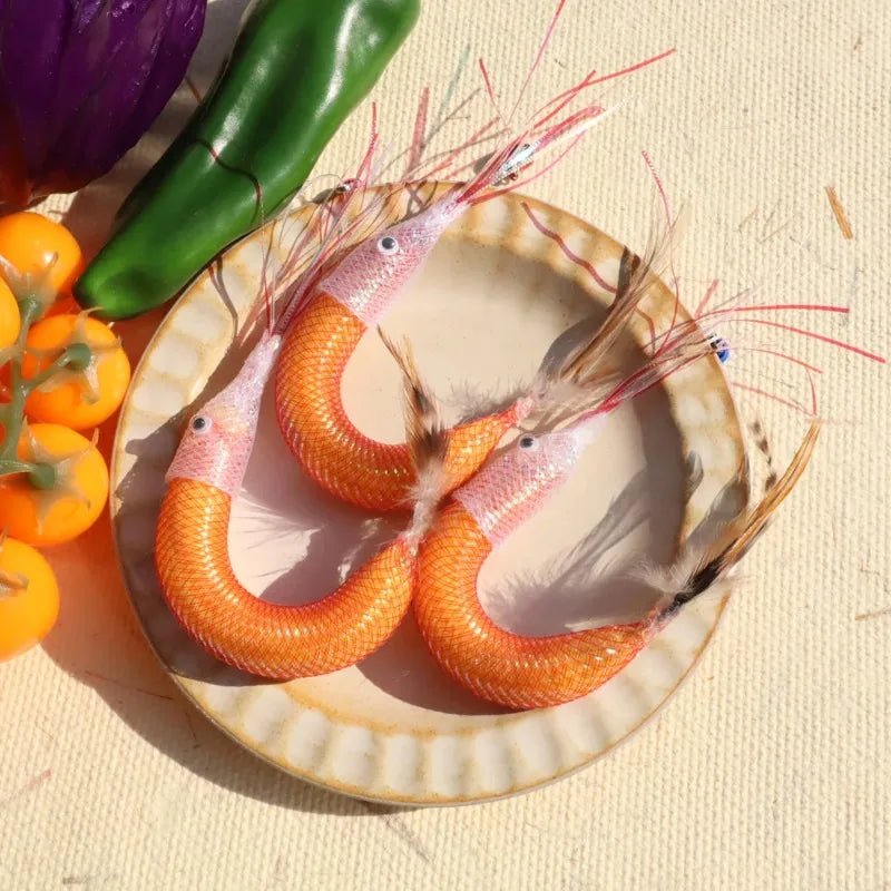 Multifunctional Cat Toy Feather Teaser Wand Replacement Head Wool Shrimp Enrichment Toy For Pet Self Play Chewing Quake