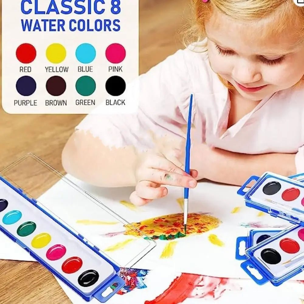 Washable Watercolor Paint Set With Water Brush Pen 8/12/16 Colors Watercolor Paint Palette Portable Water Color Paints Quake