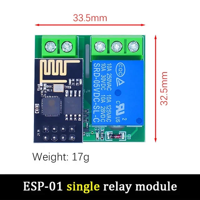 ESP8266 Dual Channel WIFI Relay Module ESP-01 DC5V With Relay Indicator and Reset Button 2 CH relay Boad Low Level Control Quake 1 way