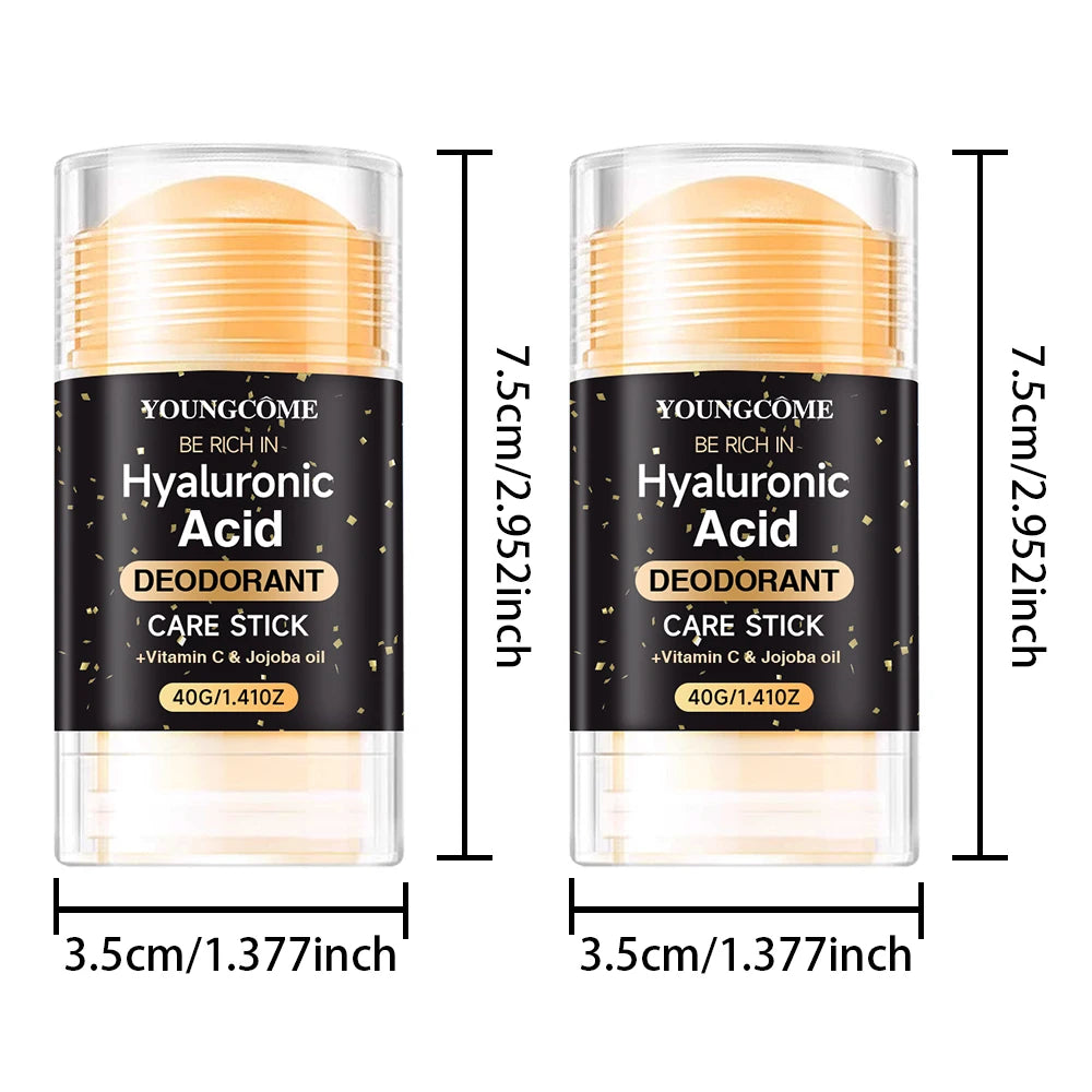 Hyaluronic Acid Deodorant Stick Underarm Bad Smell Sweating Removal Armpit Refreshing Antiperspirant Lasting Aroma Deodorant Quake 2pcs