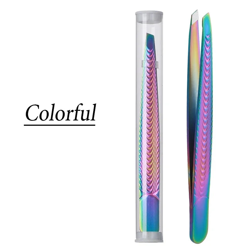 For Face Lash Makeup Tools Beard Eyelash Trimmer Men Removal Clip Women Professional Eyebrow Tweezer Brow Stainless Hair Plucker Quake M158 Colorful