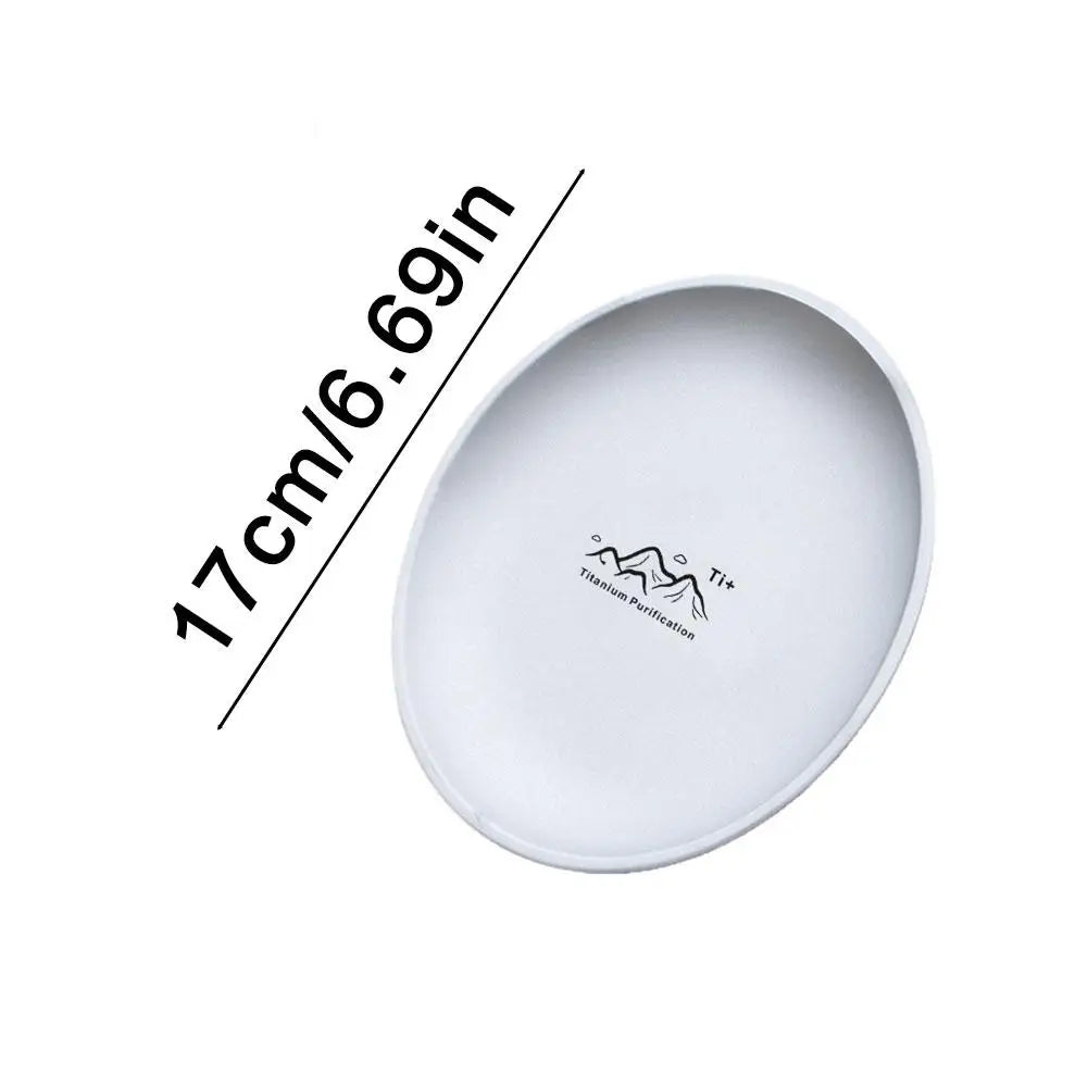 Titanium Camping Plate Multi-Purpose Creative Camping Plate For Barbecue Home Titanium Dinnerware Round Frosted Picnic Gear Quake 002