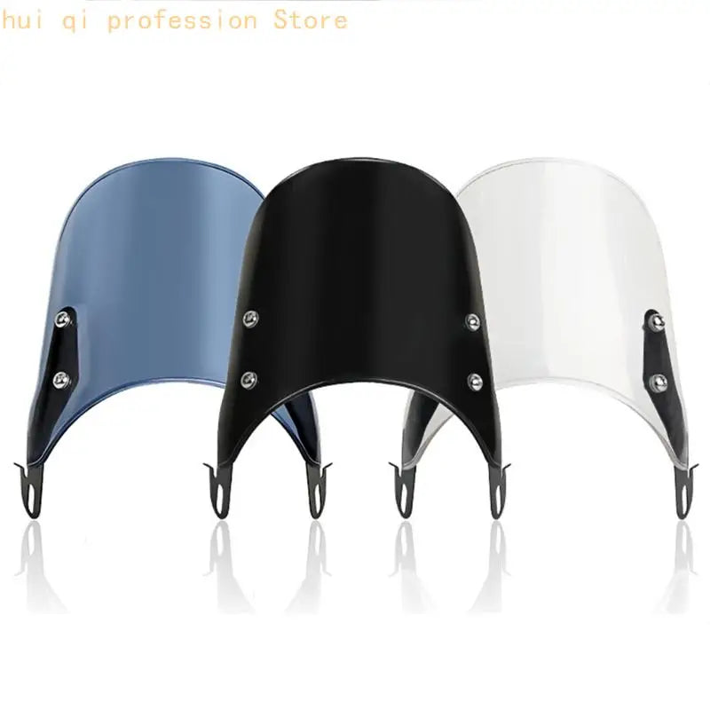 Motorcycle Windshield Universal Fitment for 4-7inch Headlights Heavy Duty ABS Metal Frame Enhanced Visibility Guard H8WE Quake