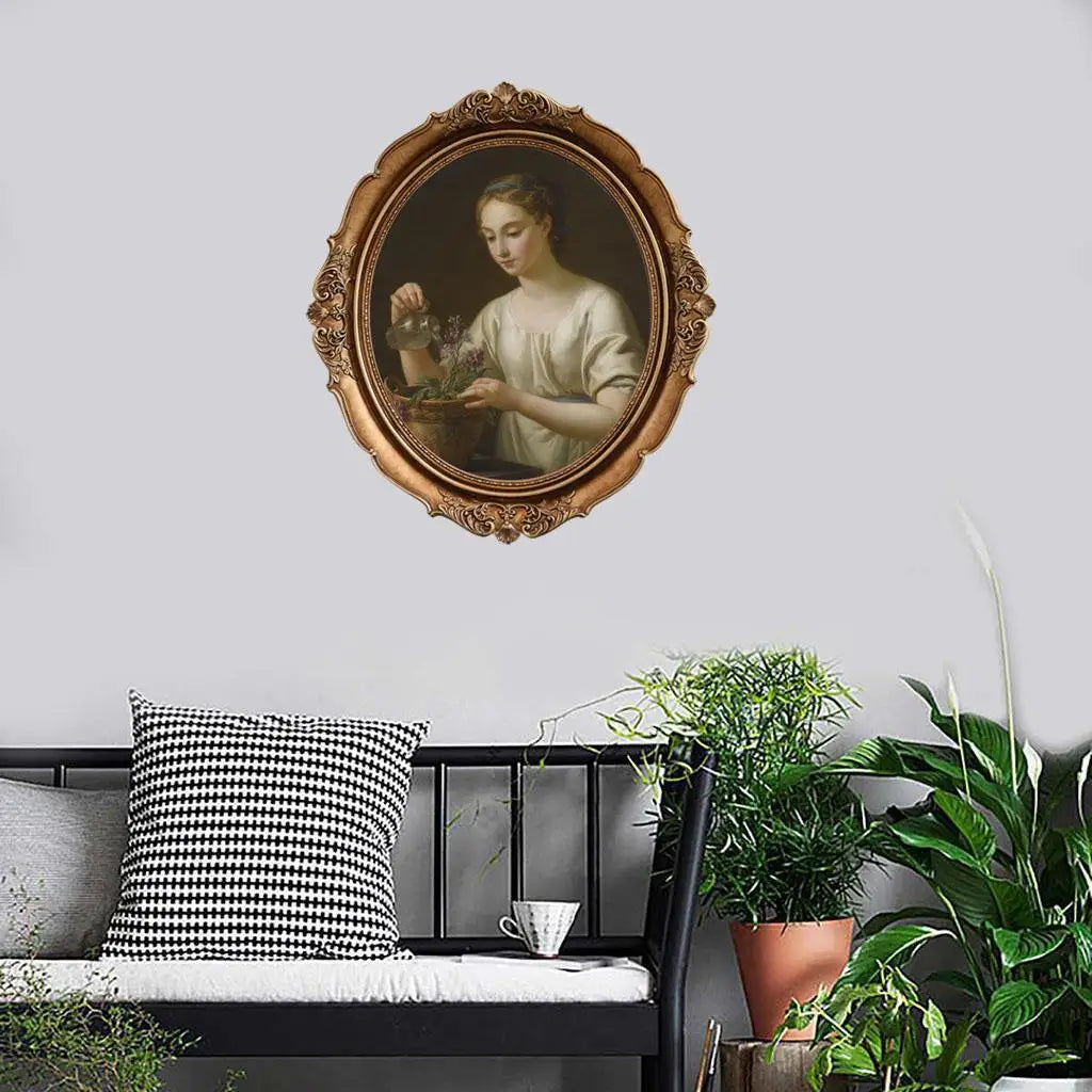 Vintage Style Picture Oval Wall Mounting Photo for Home Living Room Decor Ornaments Quake
