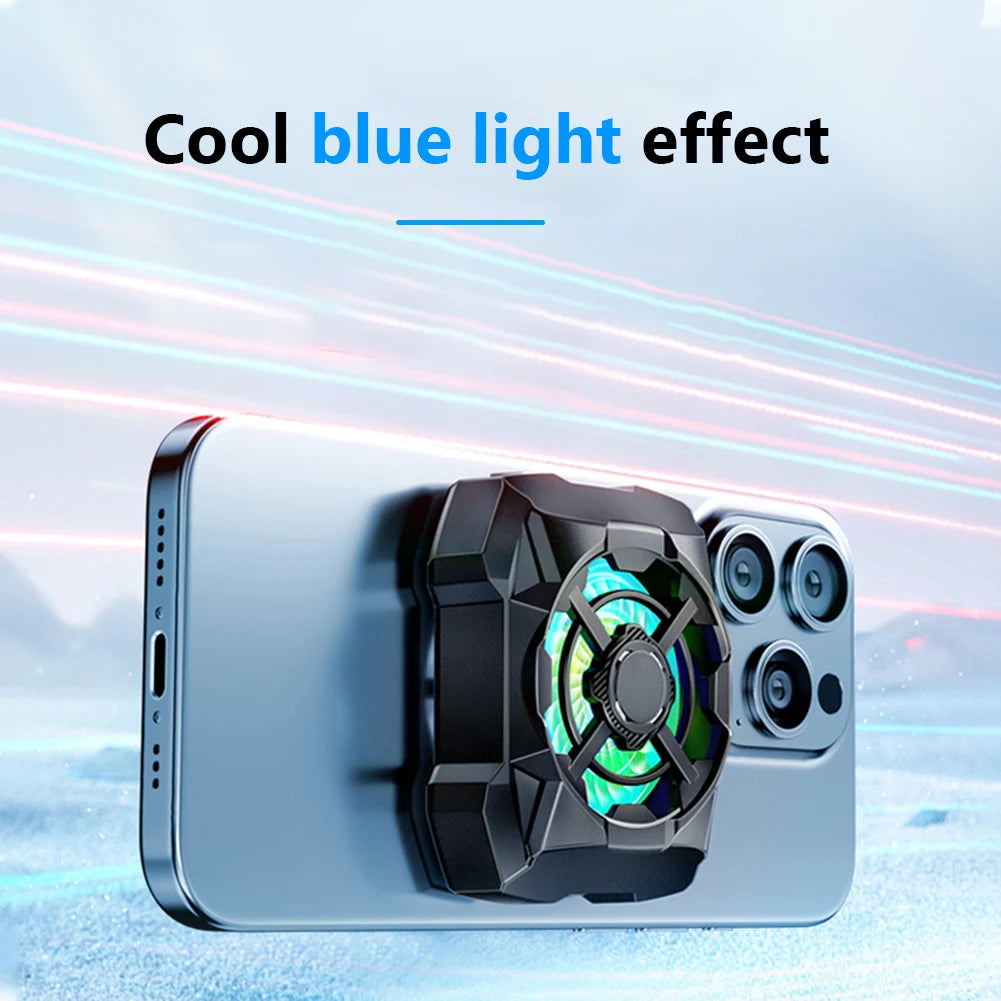 Phone Cooling Fan Rechargeable 3 Speeds Adjustable Phone Heatsink Wireless Magnetic Game Cooler for Android Smartphones & iPhone Quake