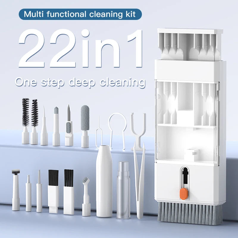 22-in-1 Multi-Purpose Electronics Cleaning Kit with Bluetooth Earbud Cleaners, Charging Port Brushes & Keyboard Cleaning Tools Quake
