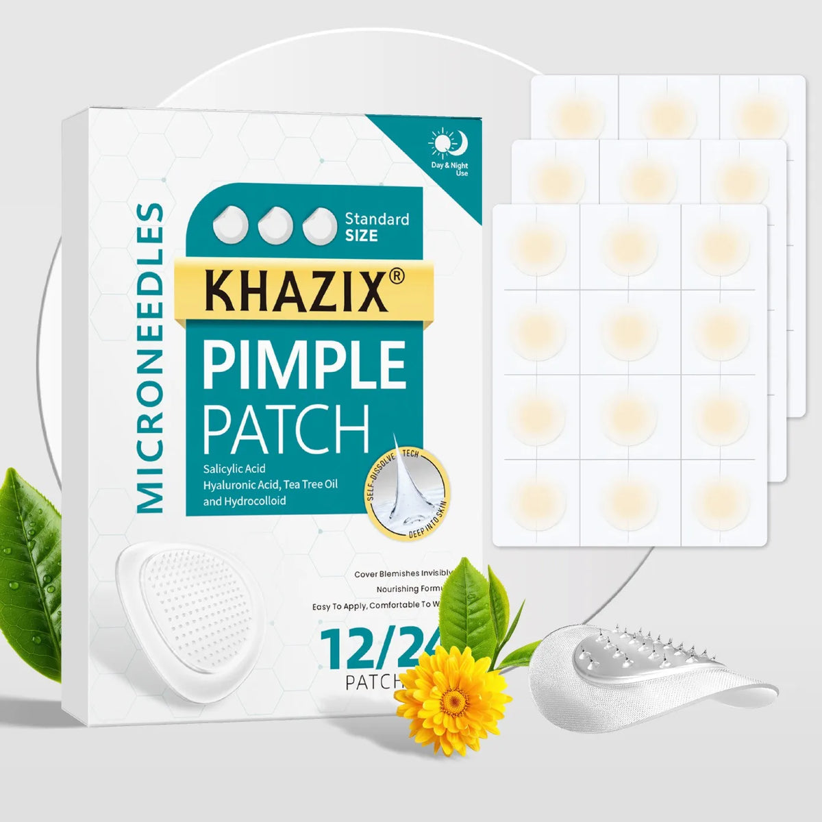 Micro Needle Pimple Patch (24 Pack) Hydrocolloid Micropoint Pimple Patch For Acne & Pimples Microdart Patch, Micro Dart Pimple P Quake