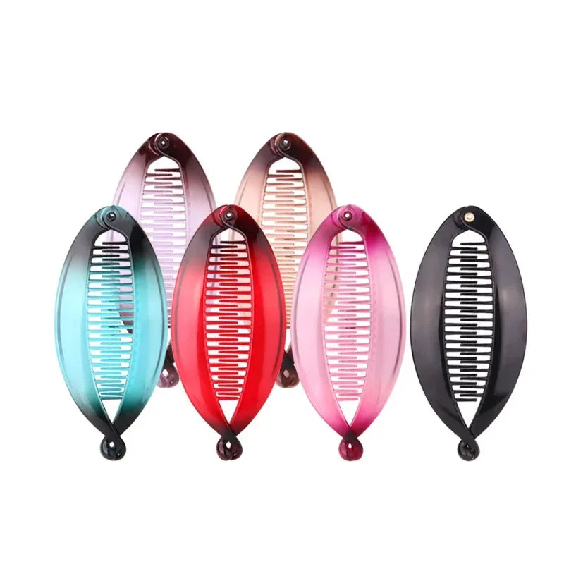 New Fashion Banana Shape Hair Clip Gradient Color Fish Clip Hairpins Hair Accessories for Women Hair Clip Clamp DIY Accessories Quake