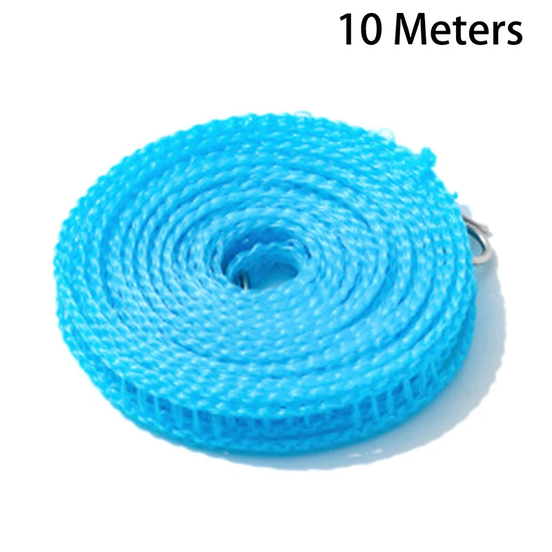 5/10Meters Portable Clothesline for Outdoor Indoor Home Travel Air Drying Rack for Clothes , Windproof Quake 10 Meters Blue