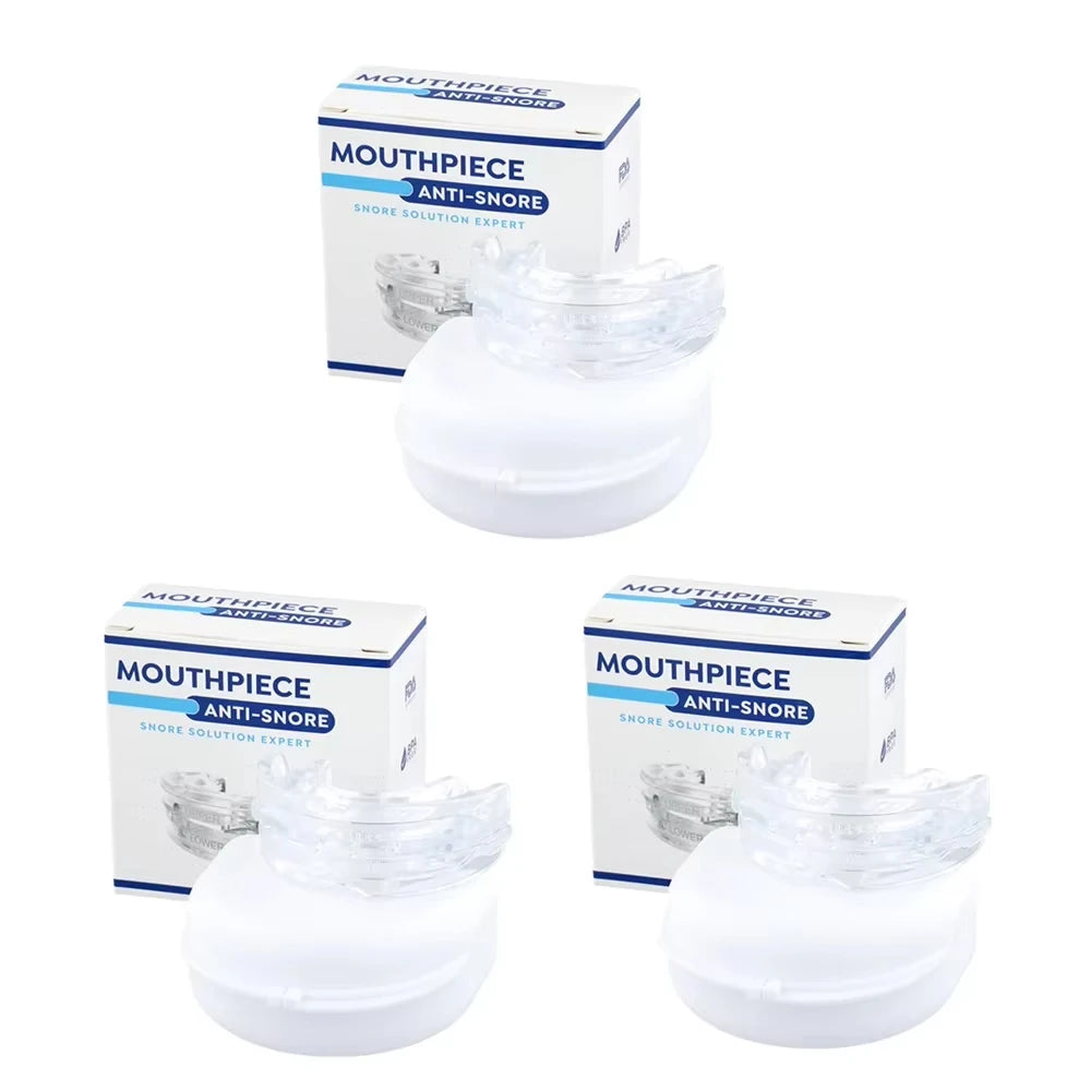 Anti Snoring Bruxism Mouth Guard Improve Sleeping Quality Anti Snoring And Apnea Snoring Device Mouth Guards with Storage Box Quake Ivory