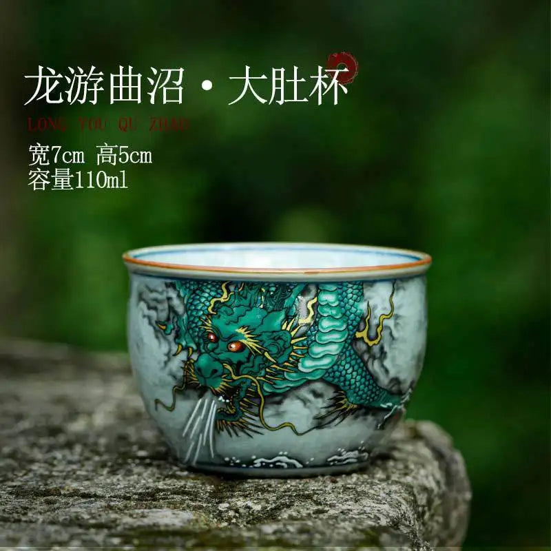 Old Clay Tea Tasting Cup Single Cup Chinese Style Master Cup Ceramic Tea Set Hand Pressed Cup Crackle Glaze Quake 3