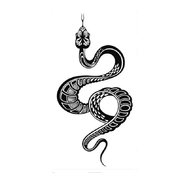 Black Snake Temporary Tattoo Stickers for Women Men Body Waist Lating Waterproof Fake Tattoo Dark Wine Big Size Snake Tattoo New Quake