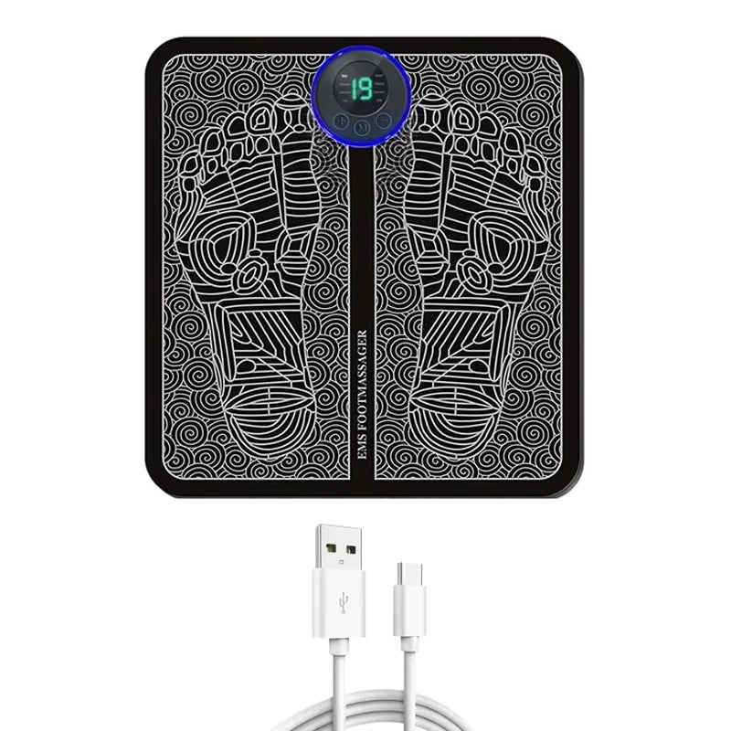 Foot Massager Stimulation Pad Electric Foot Massage With Remote 8 Mode 19 Levels of Strength Lightweight Relieve Foot Pressure Quake Set 1