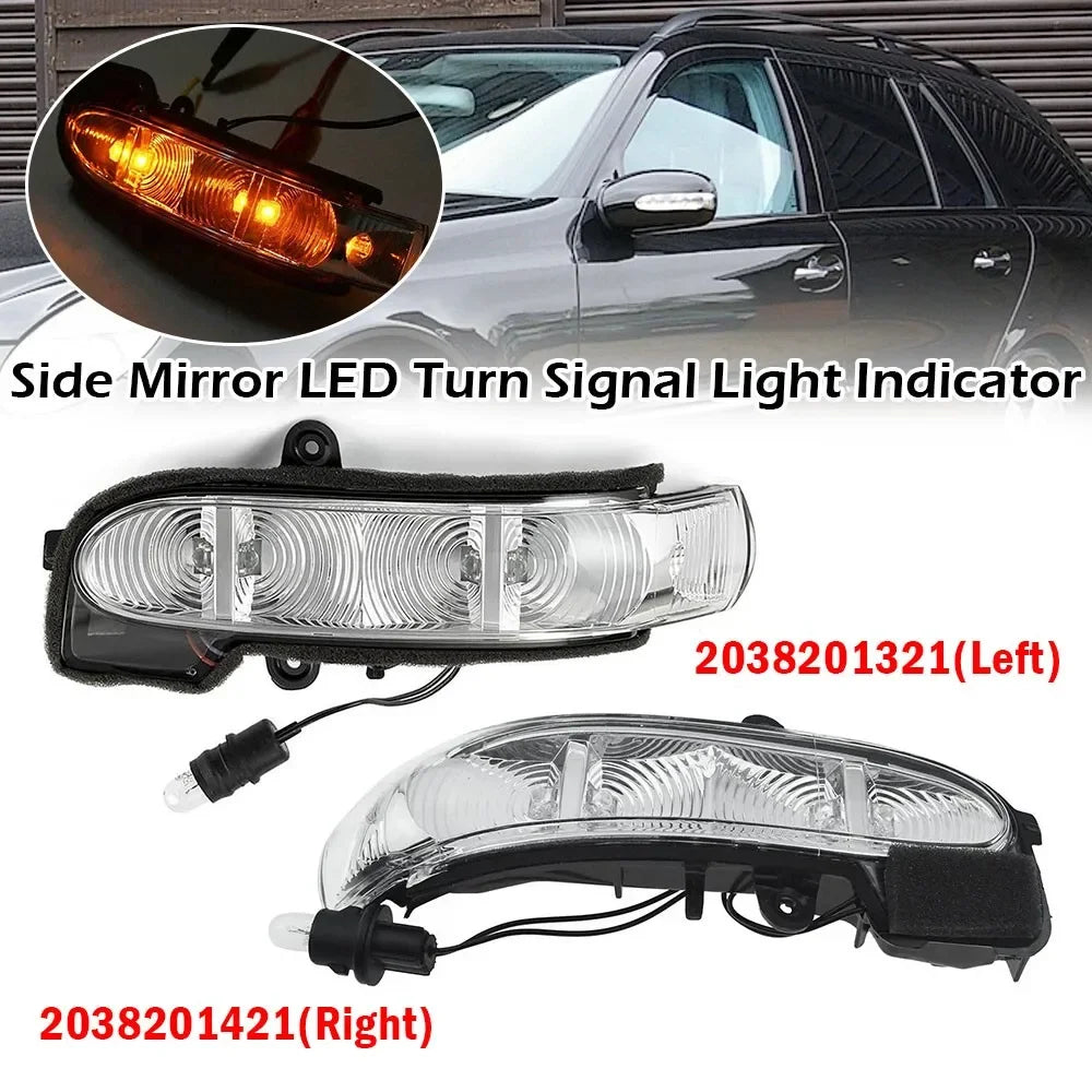 For Mercedes Benz W211 S211 W463 W461 C/E Class 2038201321 2038201421 1x Side Rear View Mirror LED Turn Signal Indicator Light Quake