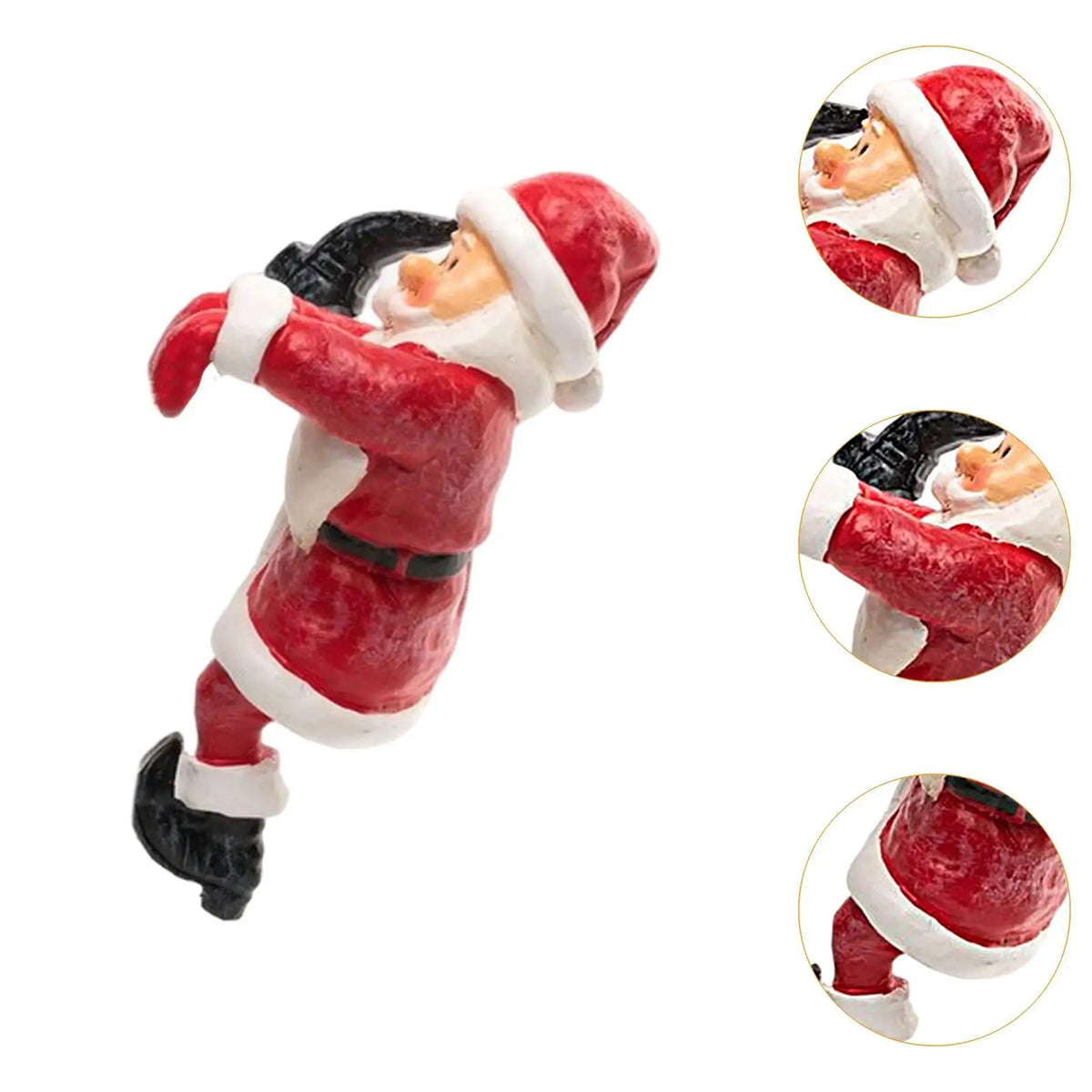 Santa Claus Flower Pot Hugger Figurine Christmas Gift Flower Pot Pendant Ornament Cute Mini Sculpture for Windowsill Balcony Quake