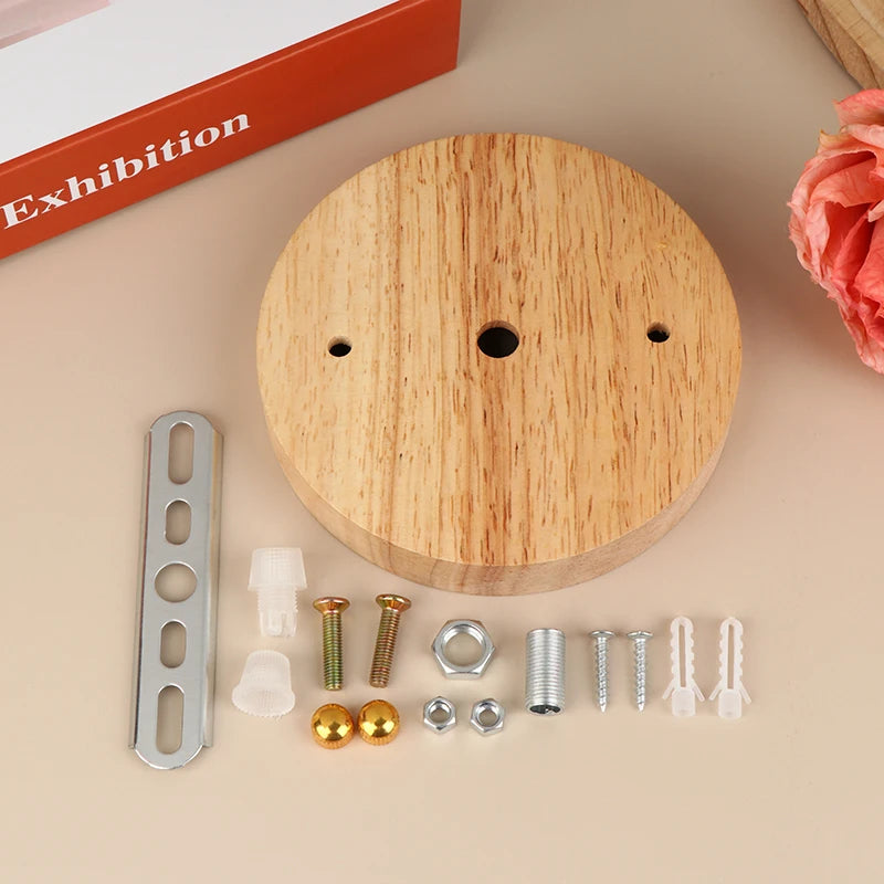 10/12cm Wood Lamp Base Modern Ceiling Plate Wooden Ceiling Holder Pendant Lamp Fitting Chandelier Base DIY Lighting Accessories Quake A5 12cm