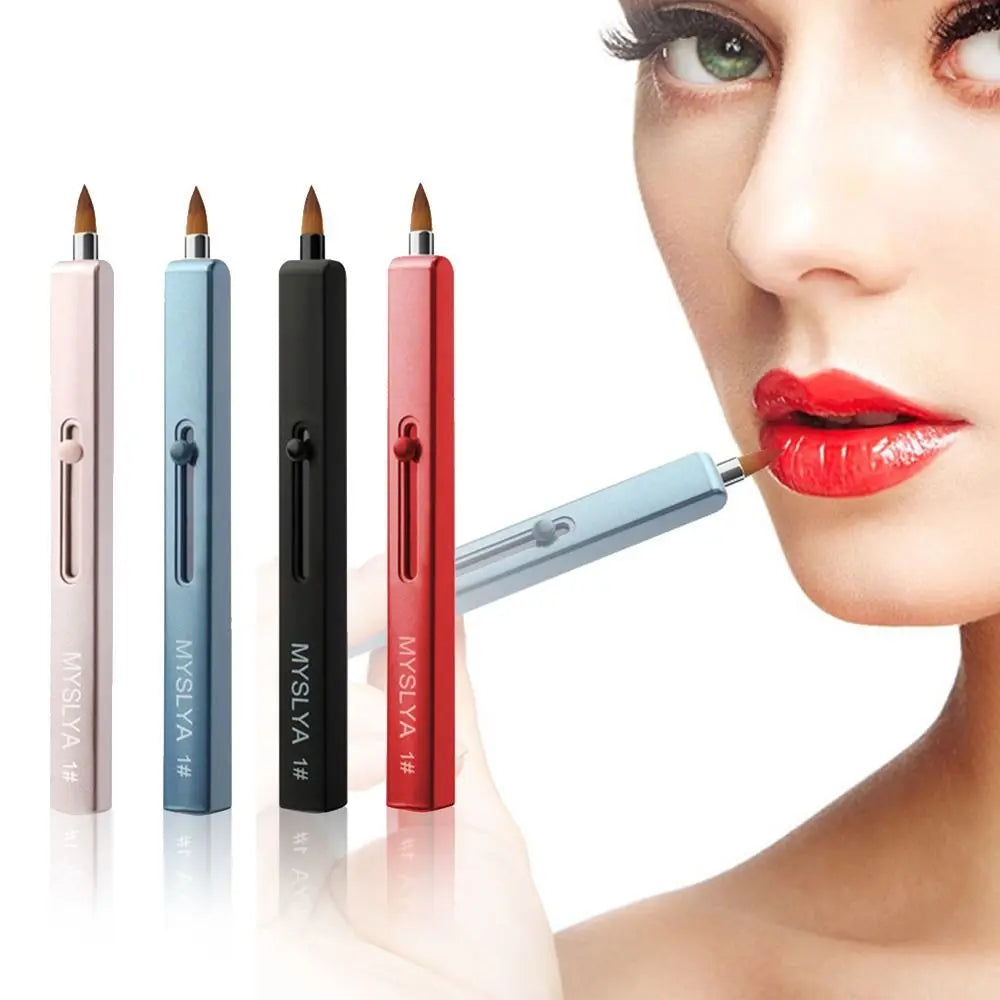 Makeup Brush Make Up Tool Lady Capped Eyeshadow Applicator Lip Gloss Brush Lipstick Brush Cosmetic Brush Retractable Lip Brush Quake